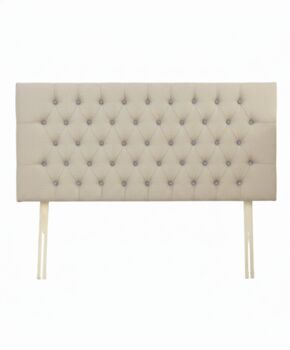 Upholstered Linen Single Headboard With Contrast Button Tufting, 5 of 11