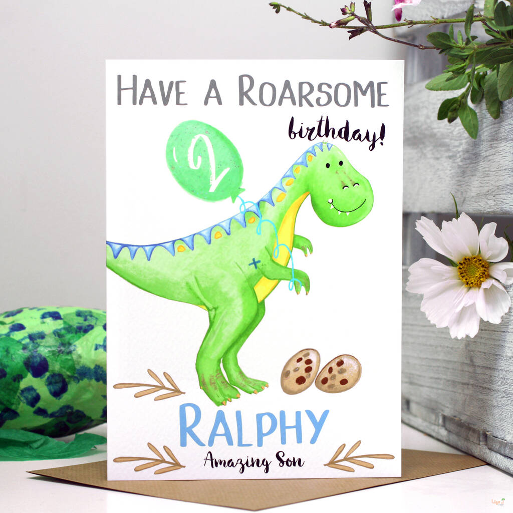 Personalised Dinosaur Relation Birthday Card, 1 of 9