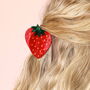 Large Red Strawberry Hair Clip, thumbnail 3 of 3
