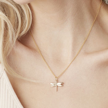 Dragonfly Necklace In Silver Or 18ct Gold/Rose Vermeil, 2 of 4