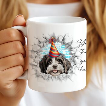 Personalised Havanese Birthday Break Through Dog, 7 of 8
