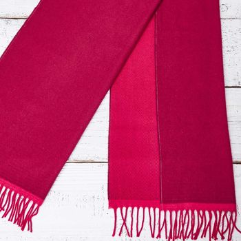 Cashmere Mix Scarf Red And Pink Reversible, 2 of 2