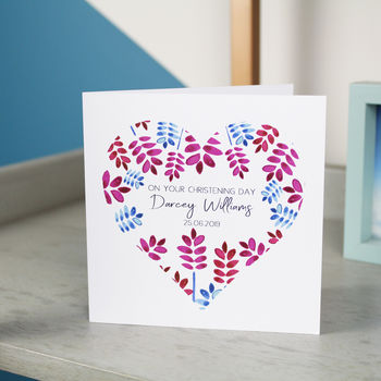 Personalised Heart Christening Card For Boys And Girls, 10 of 10