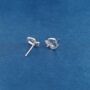 925 Silver Apple Cz Stud Earrings, thumbnail 5 of 7
