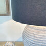 Large Ribbed Pale Grey Distressed Table Lamp Base, thumbnail 7 of 12