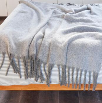 Cosy Grey Woven Blanket / Throw 152 X 127cm, 2 of 2