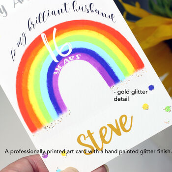 Personalised Rainbow Anniversary Card, 2 of 3