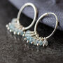 Shaded Aquamarine Fringe Hoop Earrings, thumbnail 2 of 6