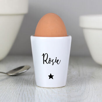 Personalised Easter Star Name Ceramic Egg Cup, 3 of 4