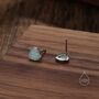 Sterling Silver Green Opal Heart Stud Earrings, thumbnail 2 of 11