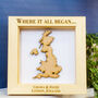 Personalised Anniversary Couple Location Wooden Frame, thumbnail 3 of 6