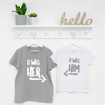 It Was Him/Her! Sibling Rivalry Babygrow And Tee Set, 6 of 8