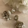 Antique Gold Pearl Jhumki Indian Earrings, thumbnail 6 of 6