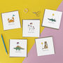 Pack Of Five Animal Birthday Cards, thumbnail 1 of 6