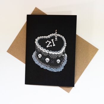 21st Gothic Cake Birthday Card, 5 of 6