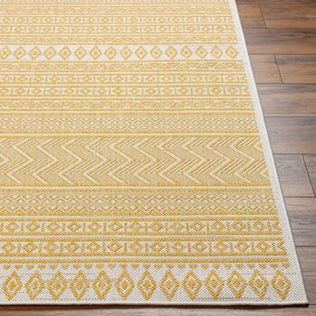 Indoor And Outdoor Boho Saffron Beige Rug, 4 of 9