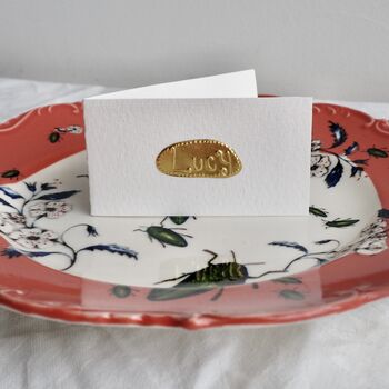 Handmade Gold Foil Personalised Name Place Cards, 3 of 7