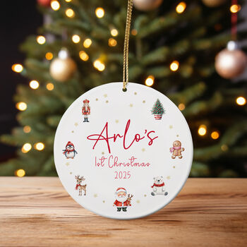1st Christmas Personalised Tree Bauble Keepsake, 2 of 5