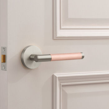 Solid Brass Lever Door Handles With Leather, 12 of 12