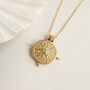 Gold Plated Coin Charm Necklace, Sun Charm Necklace, thumbnail 1 of 4