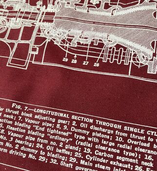 Steam Turbine Burgundy Tote Bag, 2 of 2