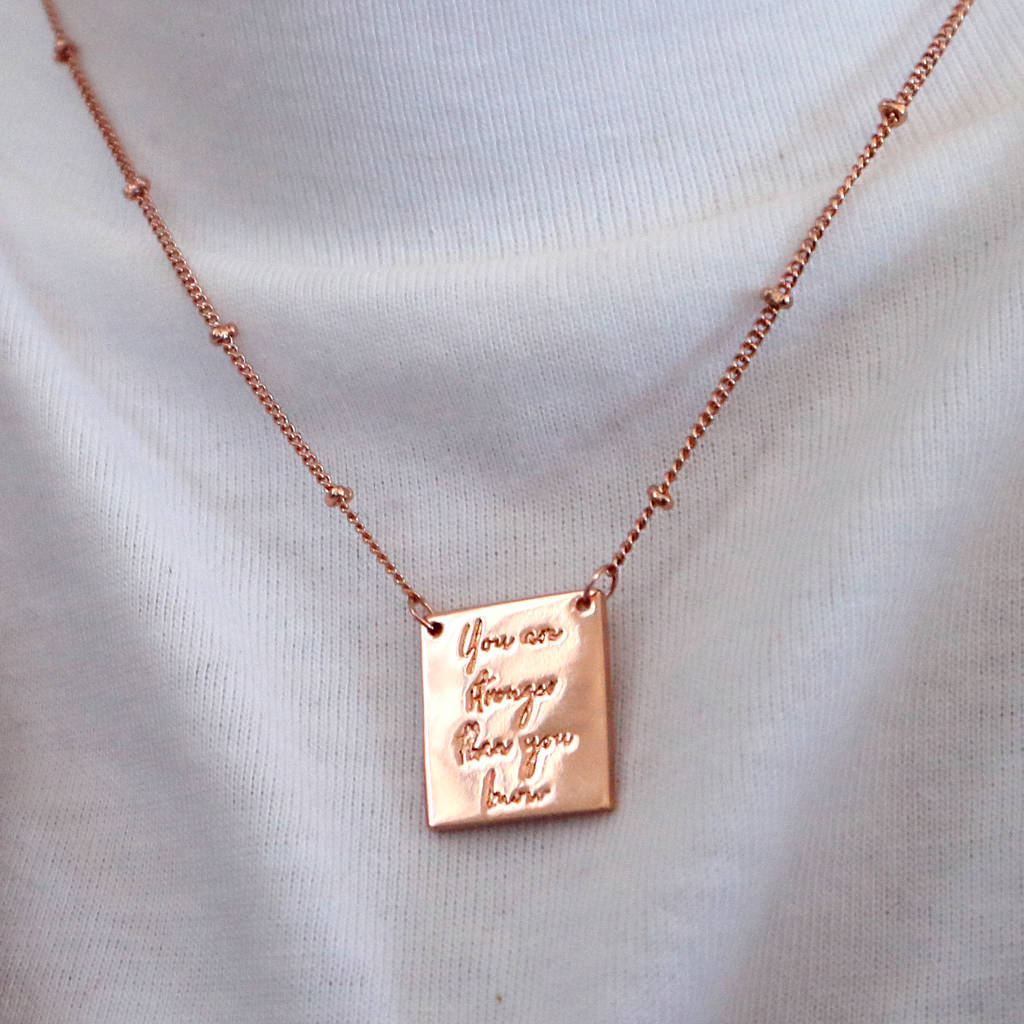 'You Are Stronger Than You Know' Tag Necklace, 1 of 9