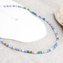 Willow 14 Inch Blue, Purple, Olive And Teal Seed Bead Necklace, thumbnail 2 of 4