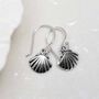 Sterling Silver Clam Shell Dangly Earrings, thumbnail 1 of 8