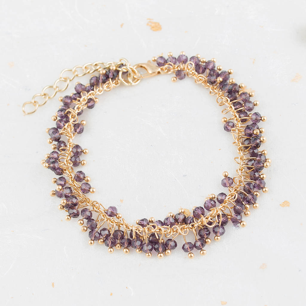 Gold Amethyst Bead Bracelet By Baronessa | Notonthehighstreet.com