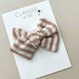 Toffee Stripe Hair Bow, thumbnail 1 of 3