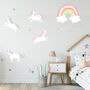 Unicorn And Rainbow Fabric Wall Stickers, thumbnail 2 of 3