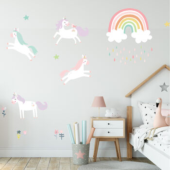 Unicorn And Rainbow Fabric Wall Stickers, 2 of 3