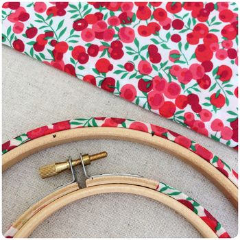 Christmas Embroidery Hoop. Liberty’s Of London Fabric, 3 of 3