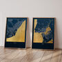 Personalised Map Print With Gold Leaf, thumbnail 4 of 8