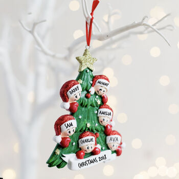 Personalised Christmas Tree Family Decoration, 2 of 4