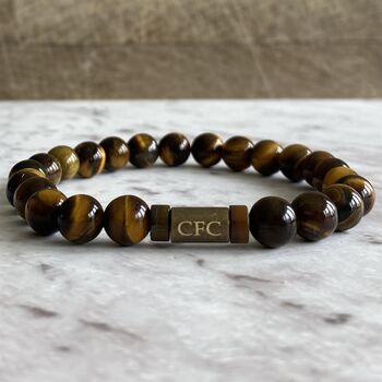 Men's Chelsea Football Fan Tiger's Eye Bracelet, 2 of 5