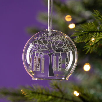 Personalised New Baby Family Tree Dome Bauble, 2 of 3
