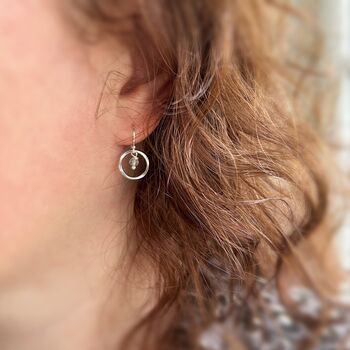Sky Blue Topaz Circle Earrings, 2 of 4
