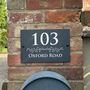 Personalised Floral Divide Slate House Number Sign, thumbnail 1 of 3