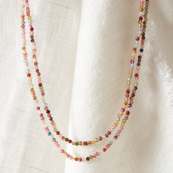 Tourmaline Beaded Long Layering Necklace, 3 of 11
