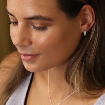 Sterling Silver Sunbeam Hoop Earrings, 5 of 5