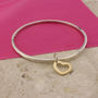 Silver Bangle With 9ct Gold Heart, thumbnail 1 of 3
