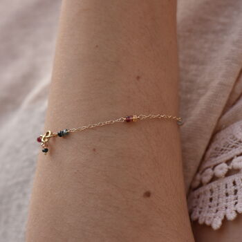 Multicoloured Sapphire Dainty Chain Bracelet, 5 of 9