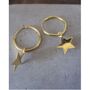 Small Star Hoop Earrings, thumbnail 3 of 3