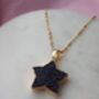 Black Star Druzy Gemstone Gold Plated Necklace, thumbnail 2 of 3