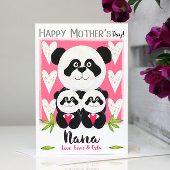 Personalised Panda Nan Mother's Day Card, 5 of 7