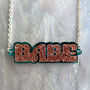 Babe Glitter Acrylic Necklace, thumbnail 1 of 4