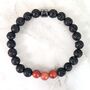 Men's Sardonyx And Lava Bead August Birthstone Bracelet, thumbnail 6 of 10