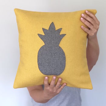 Vibrant Handmade Wool Cushion With Pineapple, 5 of 9