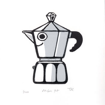 Moka Pot Linocut Print, 2 of 5